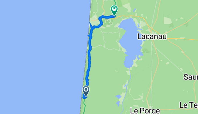 Avenue de l'Océan, Le Porge to Lacanau
