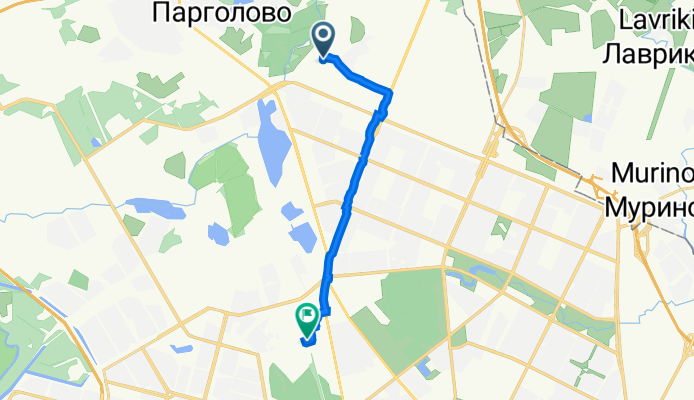 Заречная улица, 19Б, Санкт-Петербург до Фермское шоссе, 41 к2, Санкт-Петербург