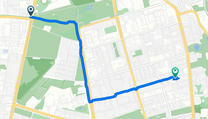 Żwirki i Wigury 93, Warsaw to Michała Bałuckiego 27, Warsaw
