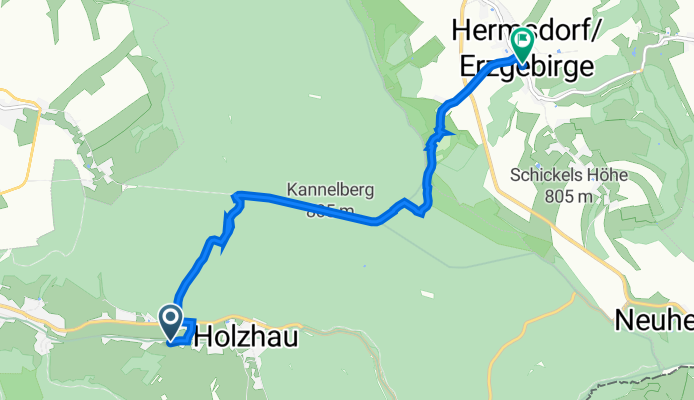 Alte Straße 118, Rechenberg-Bienenmühle nach Kirchplatz 2, Hermsdorf/Erzgebirge