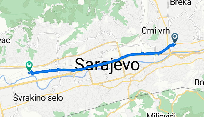 Branislava Đurđeva 22, Sarajevo to Džemala Bijedića 139–151, Sarajevo