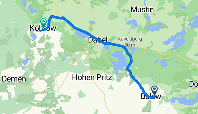 Bahnhofstraße 37, Techentin nach Schönfelder Weg 27, Kobrow