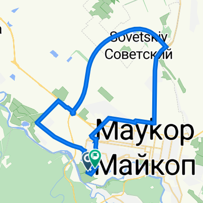 От 9 Проезд 19, Весна до улица Гончарова 119, Майкоп