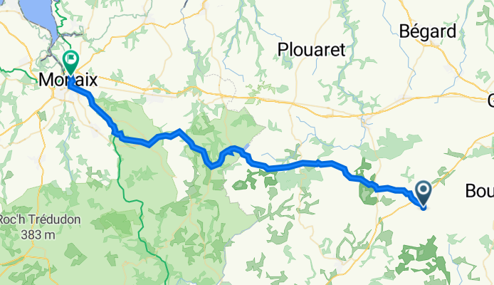 6 Rue de l'Église, Pont-Melvez to 2 Rue de la Vierge Noire, Morlaix