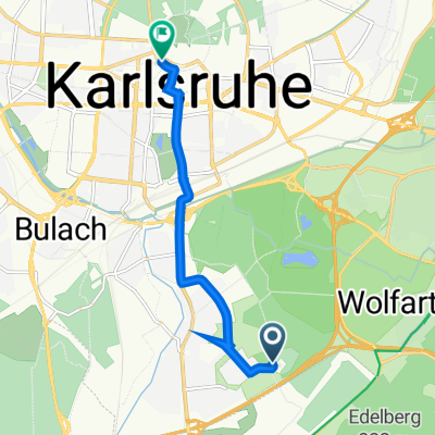 BattstraĂźe 85, Karlsruhe nach Zirkel 35, Karlsruhe
