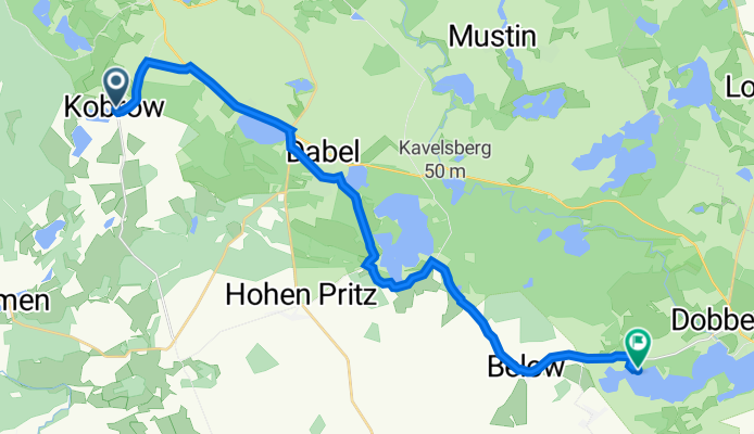 Schönfelder Weg 27, Kobrow nach Bungalowsiedlung Jager Tannen, Dobbertin