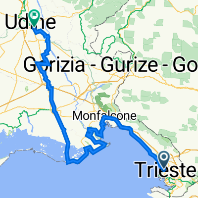 Da Viale Miramare 5a, Trieste a Piazzale G. B. Cavalcaselle 11, Udine