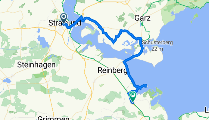 Bahnhofstraße 1A, Stralsund nach Greifswalder Straße 22, Mesekenhagen
