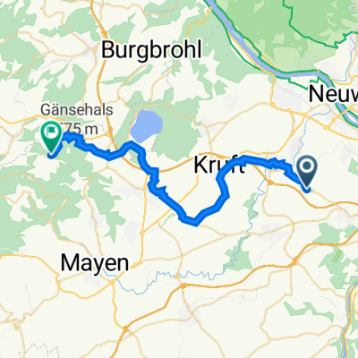 Balthasar-Neumann-Straße 39, Saffig nach Brohltalstraße 38, Rieden, 1. Route