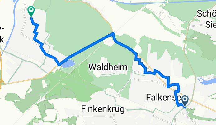 Bahnhofstraße 23a, Falkensee nach Barlachstraße 46, Brieselang