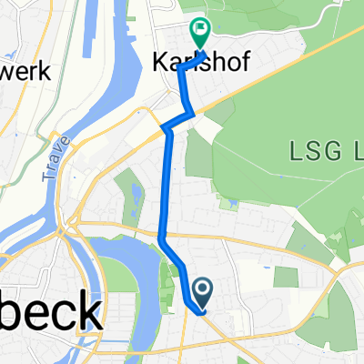 Goebenstraße 3, Lübeck nach Wildhüterweg 5, Lübeck