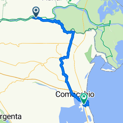 Via Giuseppe Garibaldi 26, Riva del Po naar Via della Salina 3A, Comacchio