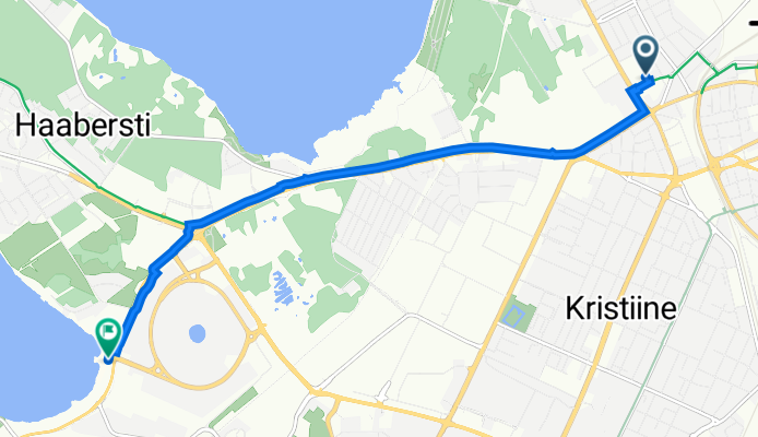 От Mullamaa 4, Tallinn до Paldiski maantee 124a, Tallinn