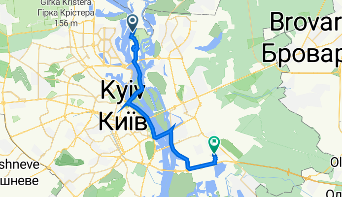 Вулиця без назви, Київ to вулиця Архітектора Вербицького 12, Київ