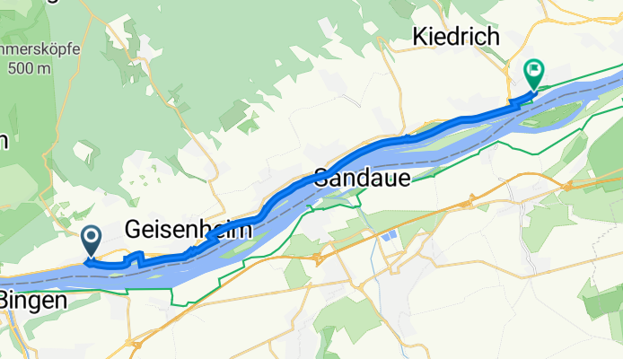 Geisenheimer Straße 7, Rüdesheim am Rhein nach Rheingauer Straße 16, Eltville am Rhein