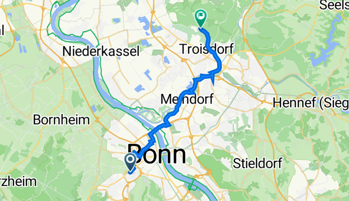 Endenicher Straße 375, Bonn nach Mauspfad 3, Troisdorf