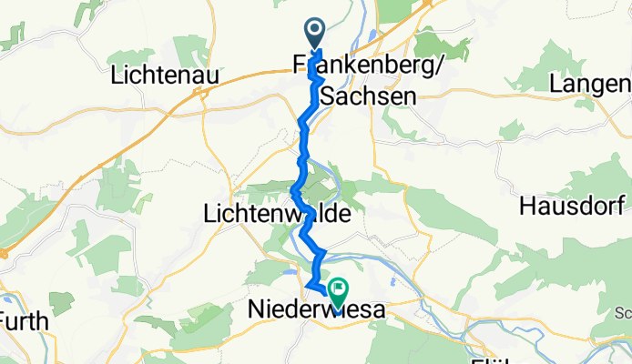 Alte Siedlung 8, Lichtenau nach Zum Bahnhof 5, Niederwiesa