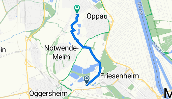 Bastenhorstweg, Ludwigshafen am Rhein nach Utestraße 10A, Ludwigshafen am Rhein