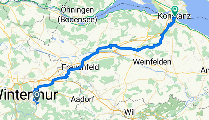 Kanzleistrasse 60, Winterthur nach Bahnhofplatz 43, Konstanz