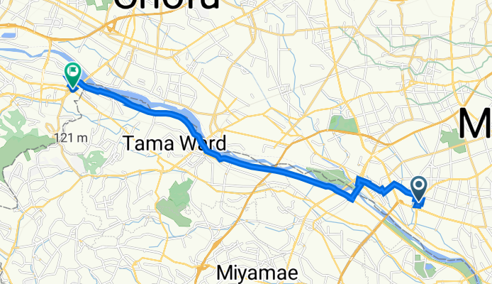 等々力2丁目9-11, 世田谷区 to 矢野口228, 稲城市