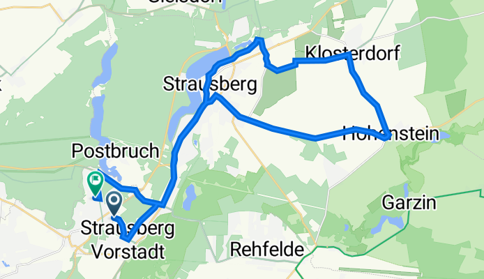 Sport-und Erholungspark 11, Strausberg nach Ahornallee 12, Petershagen