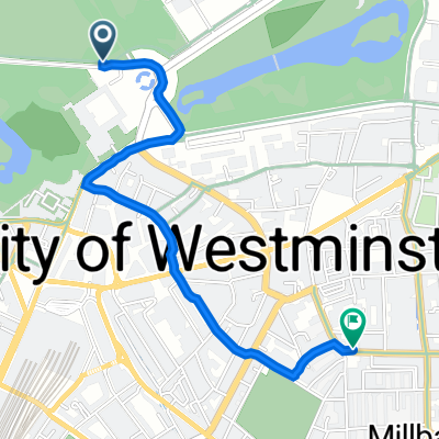 Constitution Hill, London to 108 Horseferry Road, London