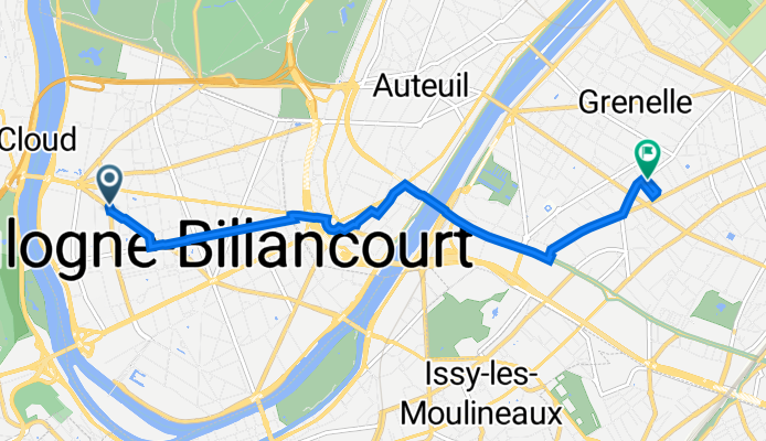 28 Rue de Silly, Boulogne-Billancourt à 2 Rue Jules Simon, Paris