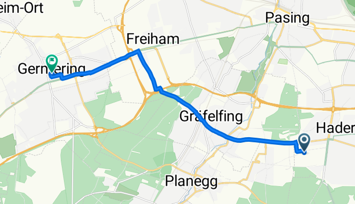 Marchioninistraße 23, München nach Eugen-Papst-Straße 10, Germering