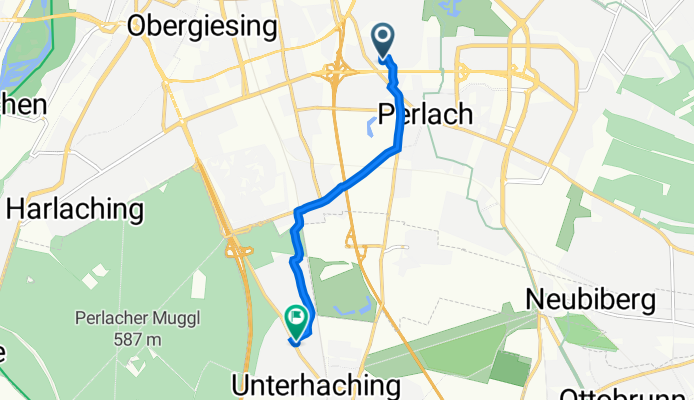 Adam-Berg-Straße 172A, München nach Münchner Straße 42, Unterhaching