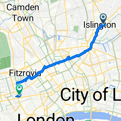 40 Dibden St, London to 36-38 Great Castle St, London