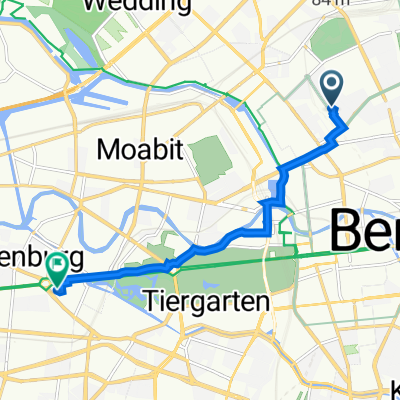 Gartenstraße 47, Berlin nach Hardenbergstraße 40A, Berlin