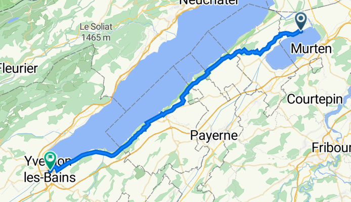 Route Principale 145, Praz (Vully) nach Place Pestalozzi 13, Yverdon-les-Bains