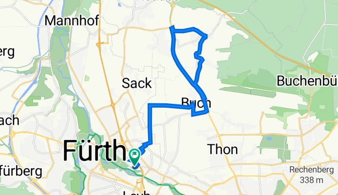 Wilhelm-Raabe-Straße 20, Fürth nach Wilhelm-Raabe-Straße 18, Fürth