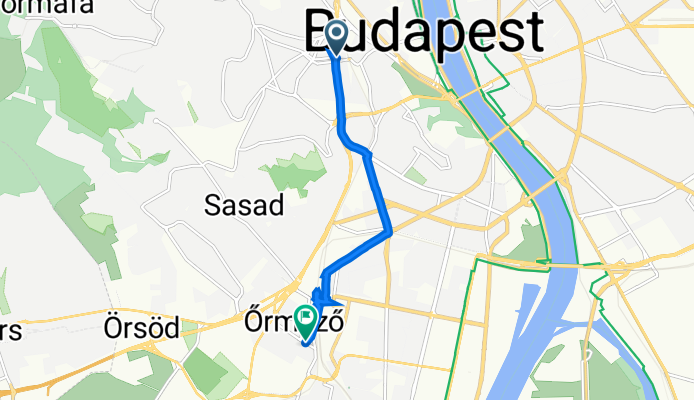 Márvány utca, Budapest to Neszmélyi út 5., Budapest