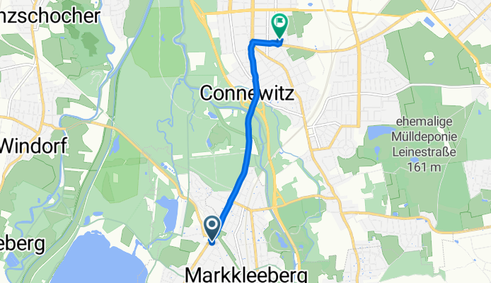 Koburger Straße 45, Markkleeberg nach Arthur-Hoffmann-Straße 183, Leipzig