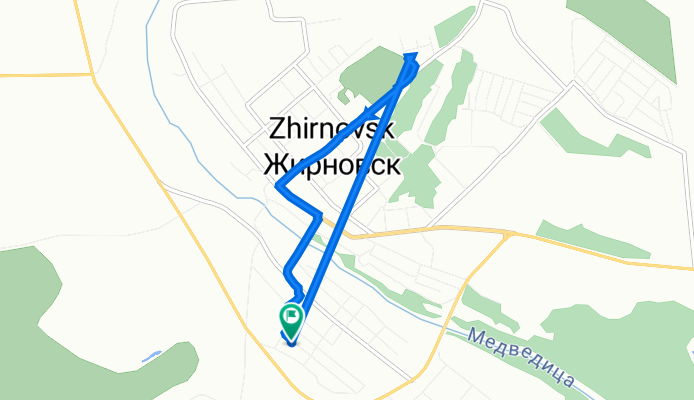 Нагорная улица, 2, Жирновск до Нагорная улица, 2, Жирновск