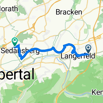 Schwelmer Straße 82, Wuppertal nach Schützenstraße 62A, Wuppertal