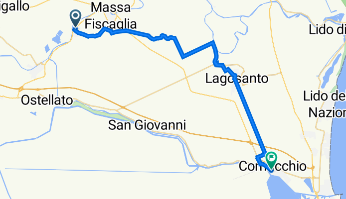 Da SP68 124, Fiscaglia a Via Spina 45, Comacchio