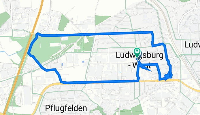 Justinus-Kerner-Straße 1, Ludwigsburg nach Justinus-Kerner-Straße 3, Ludwigsburg