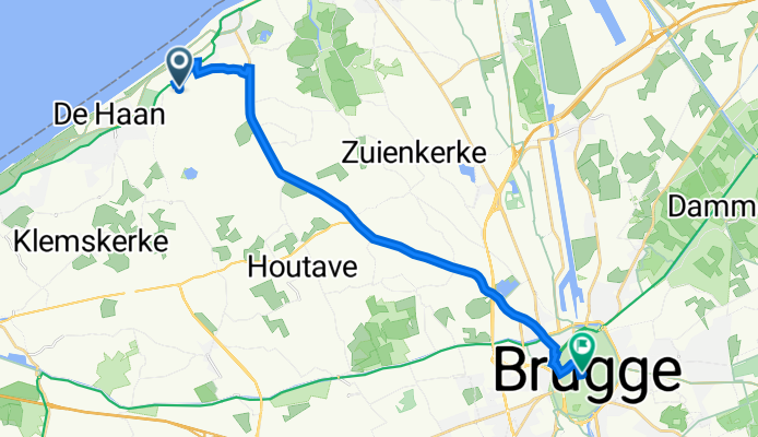 Weg zonder naam, De Haan nach Brugge