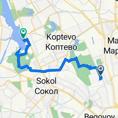 Тимирязевская улица, 17А, Москва до Ленинградское шоссе, 39 с6, Москва