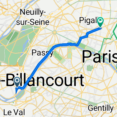 66 Rue du Point du Jour, Boulogne-Billancourt à 85 Rue la Fayette, Paris
