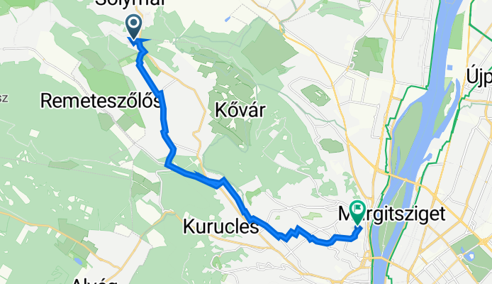 Völgy utca 12., Solymár to Szeréna út 19., Budapest
