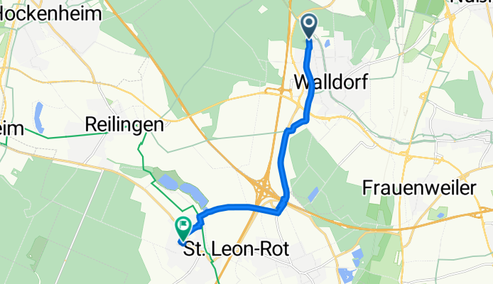 Schwetzinger Straße 95, Walldorf nach Speyerer Straße 13, Sankt Leon-Rot