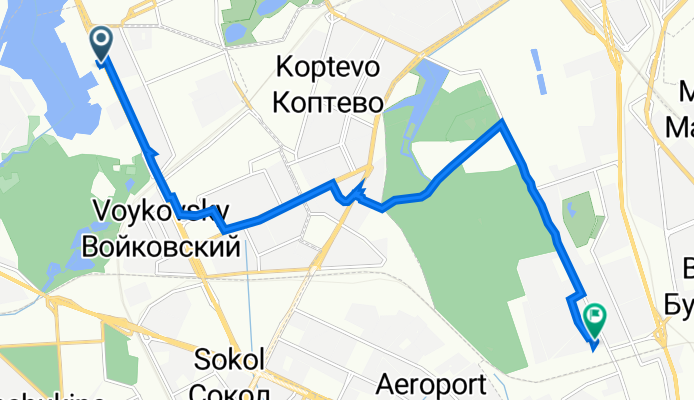 Ленинградское шоссе, 39 с10, Москва до Тимирязевская улица, 9, Москва