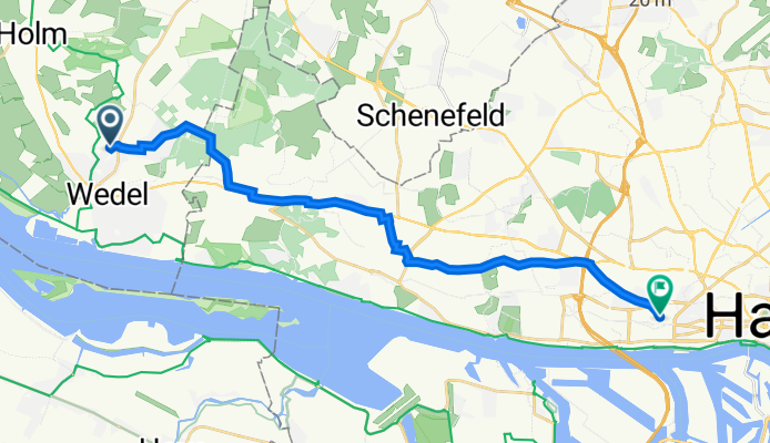 Steinberg 81, Wedel nach Große Rainstraße 2, Hamburg