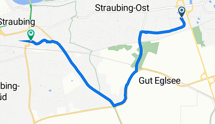 Sachsenring 17, Straubing to Bahnhofplatz 4, Straubing