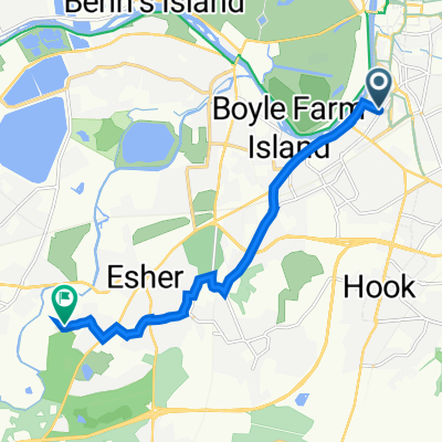 Surbiton to Garson Farm, Esher, KT10 8LS