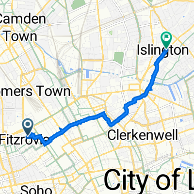 48 Grafton Way, London to 2–12 Cross St, London