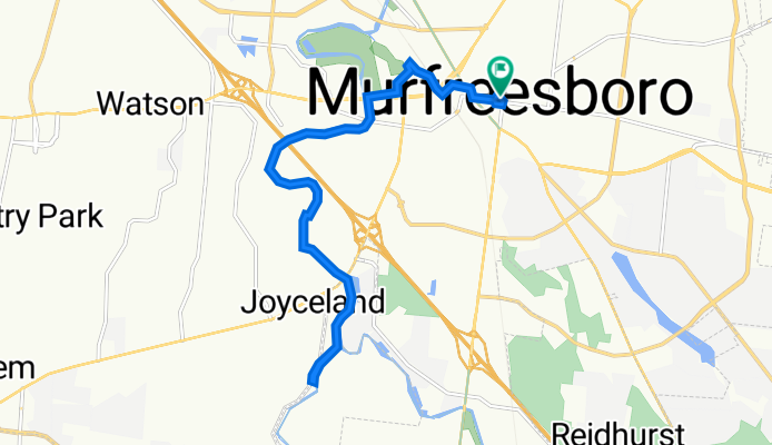 Murfreesboro Square to Barfield Road Trailhead - Round Trip